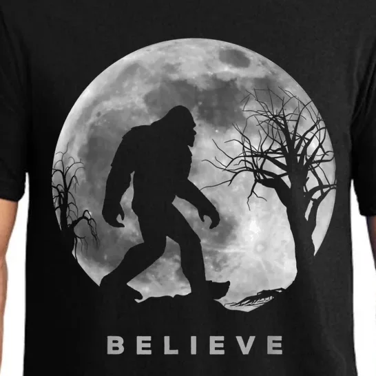 Bigfoot Night Full Moon I Believe Sasquatch Men Kids Pajama Set