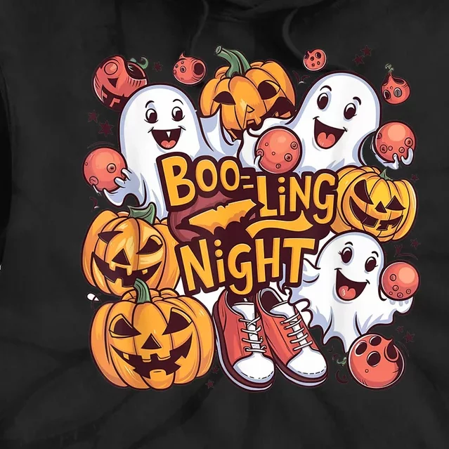 Booling Night Funny Halloween Graphic Spooky & Scary Tie Dye Hoodie