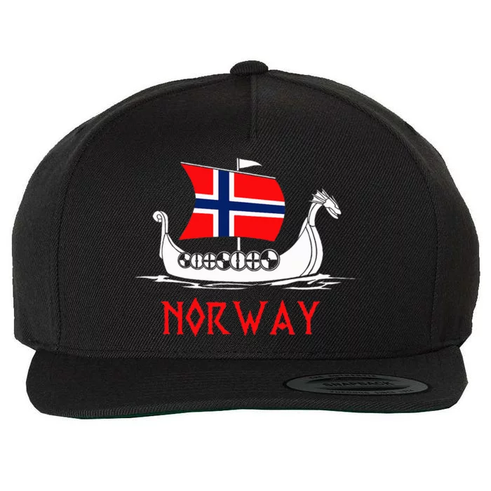 Boat Norwegian Flag Norway Viking Ship Norway Wool Snapback Cap