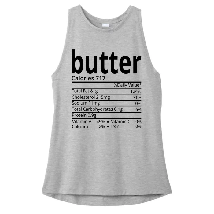 Butter Nutritional Facts Thanksgiving Matching Family Costume Ladies Tri-Blend Wicking Tank