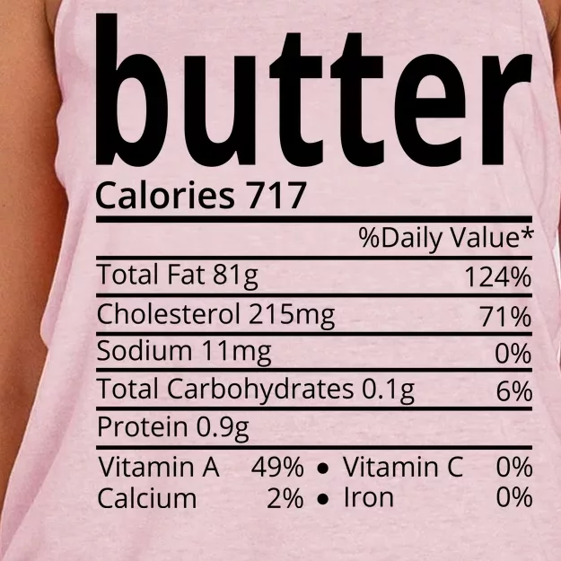 Butter Nutritional Facts Thanksgiving Matching Family Costume Women's Knotted Racerback Tank