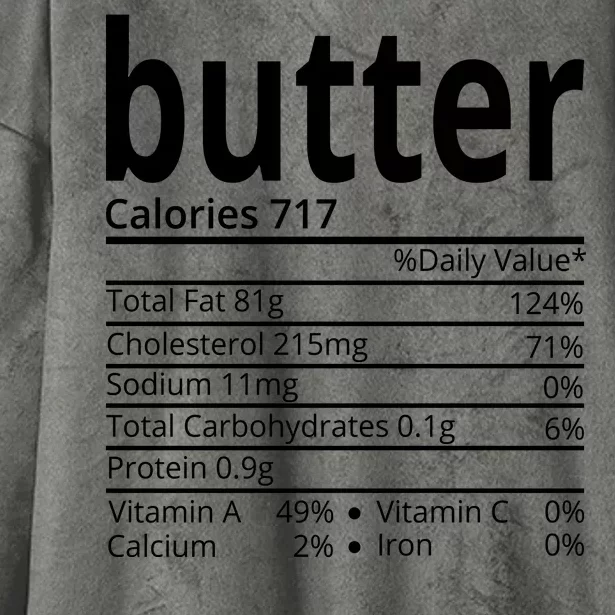 Butter Nutritional Facts Thanksgiving Matching Family Costume Hooded Wearable Blanket