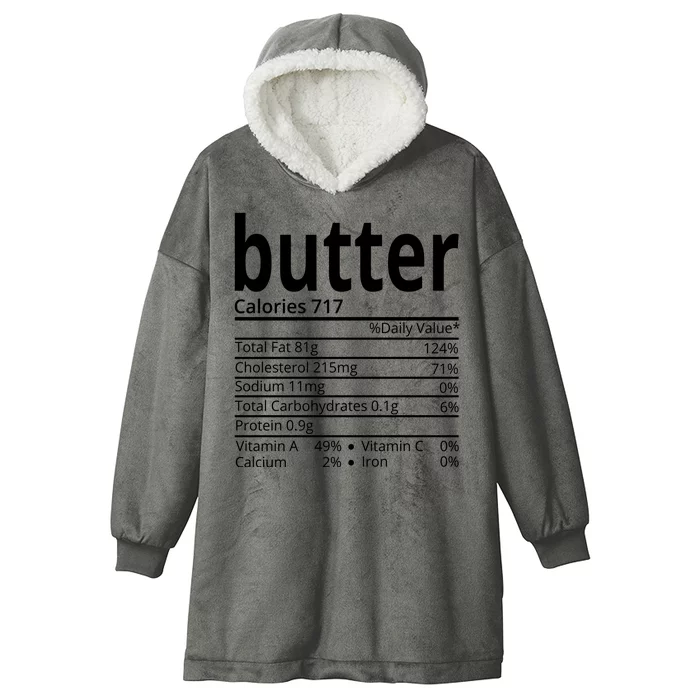 Butter Nutritional Facts Thanksgiving Matching Family Costume Hooded Wearable Blanket