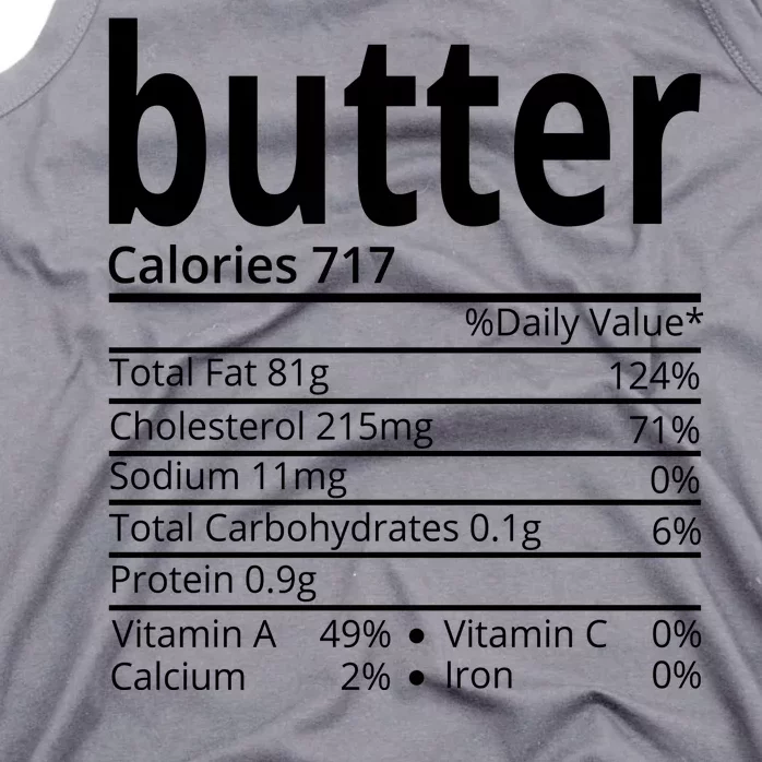 Butter Nutritional Facts Thanksgiving Matching Family Costume Tank Top