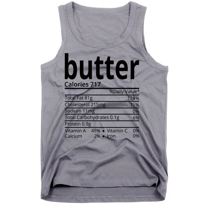 Butter Nutritional Facts Thanksgiving Matching Family Costume Tank Top