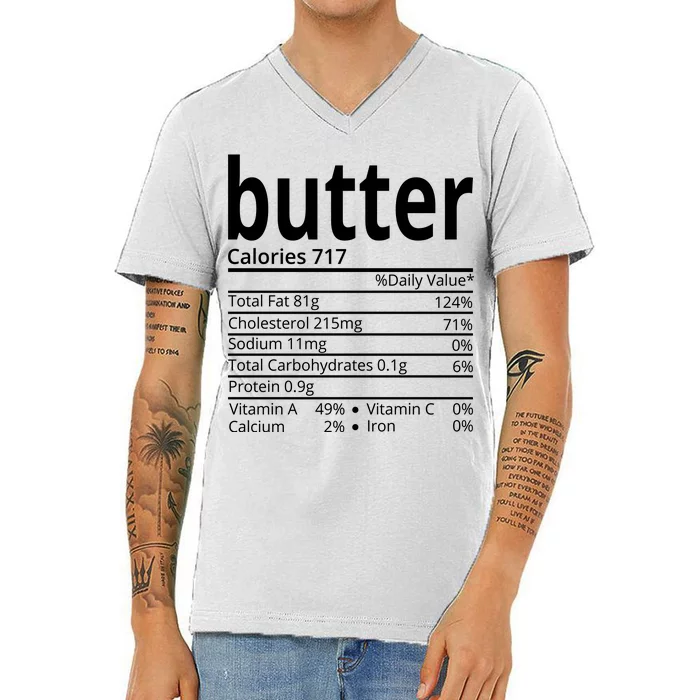 Butter Nutritional Facts Thanksgiving Matching Family Costume V-Neck T-Shirt