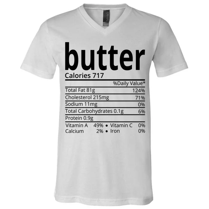 Butter Nutritional Facts Thanksgiving Matching Family Costume V-Neck T-Shirt