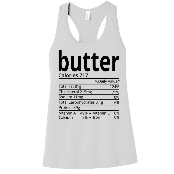 Butter Nutritional Facts Thanksgiving Matching Family Costume Women's Racerback Tank