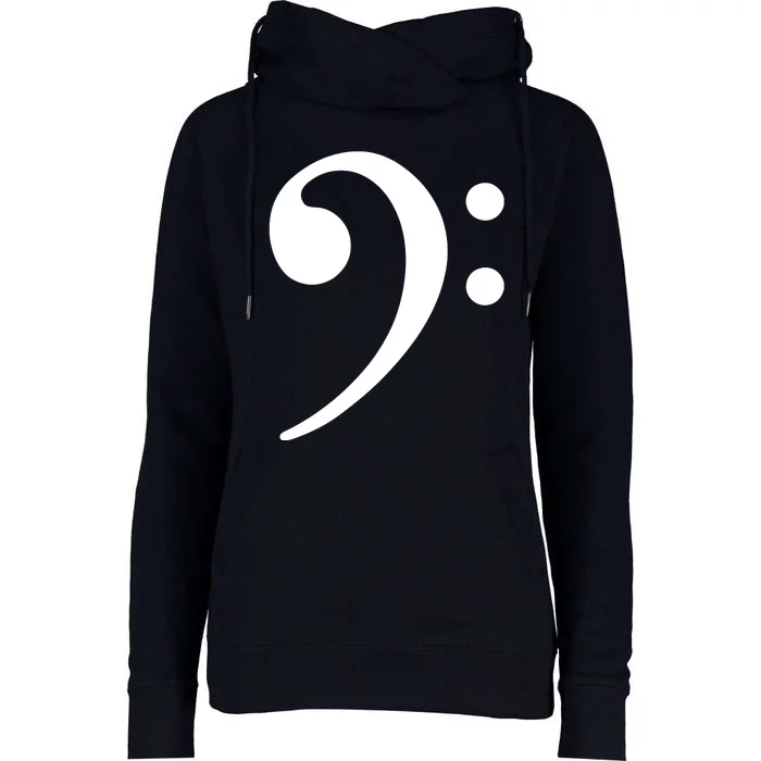 Bass Note F Key Bass Player Music Bass Clef Womens Funnel Neck Pullover Hood