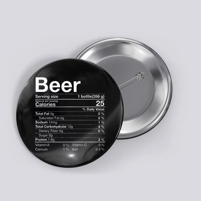 Beer Nutrition Facts Thanksgiving Gifts Drinking Costume Button