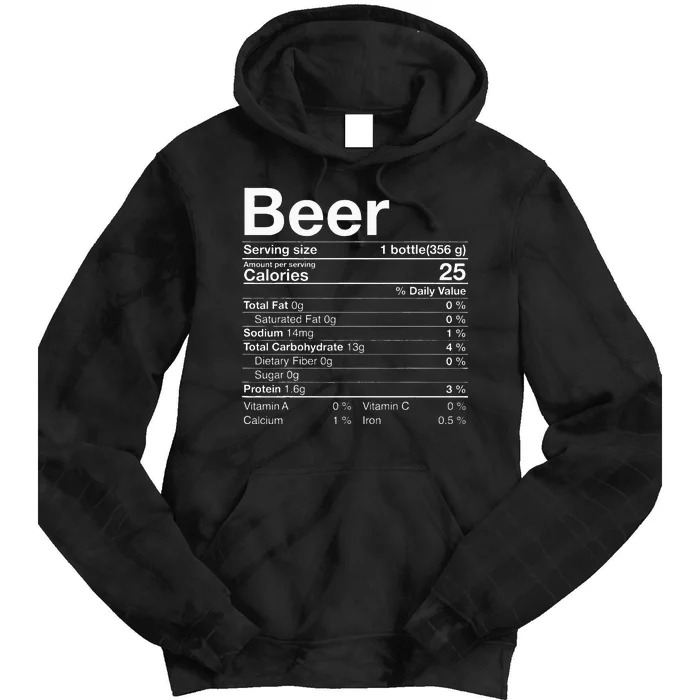 Beer Nutrition Facts Thanksgiving Gifts Drinking Costume Tie Dye Hoodie