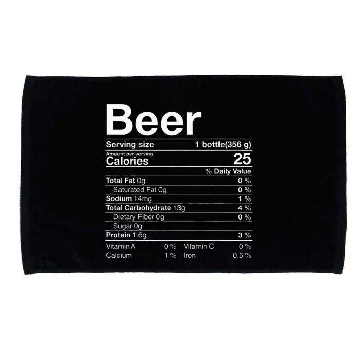 Beer Nutrition Facts Thanksgiving Gifts Drinking Costume Microfiber Hand Towel