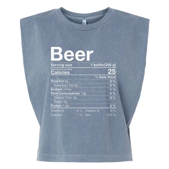 Beer Nutrition Facts Thanksgiving Gifts Drinking Costume Garment-Dyed Women's Muscle Tee