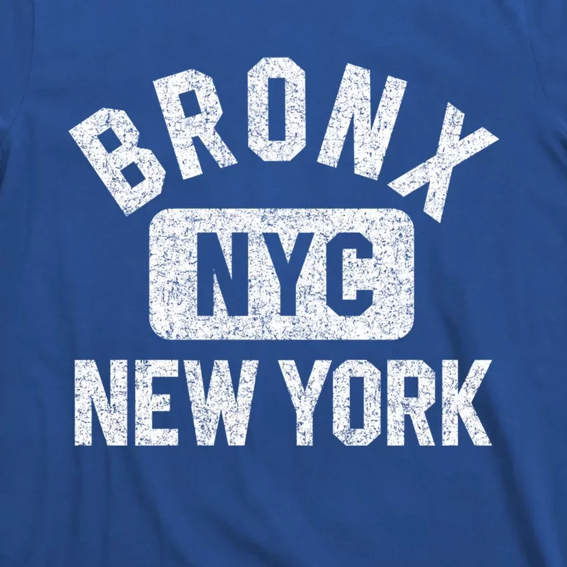 Bronx Nyc Gym Style Distressed White Print Gift T-Shirt