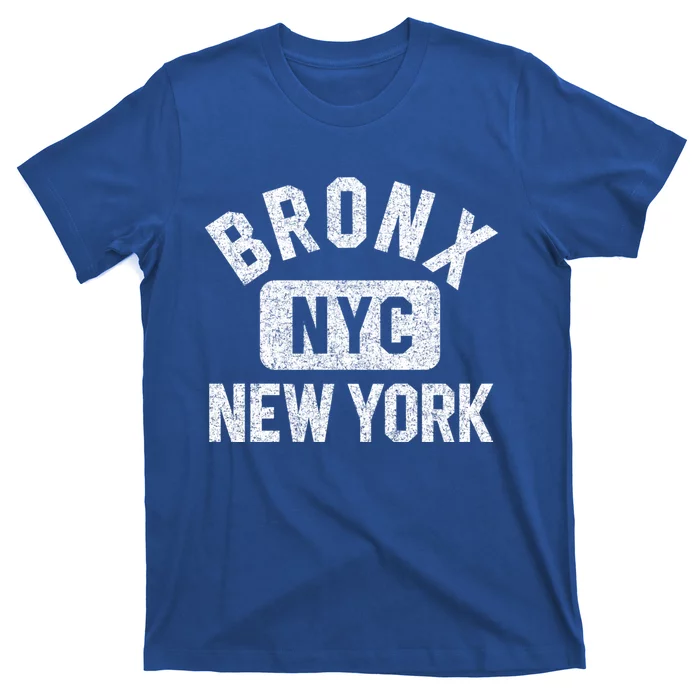 Bronx Nyc Gym Style Distressed White Print Gift T-Shirt