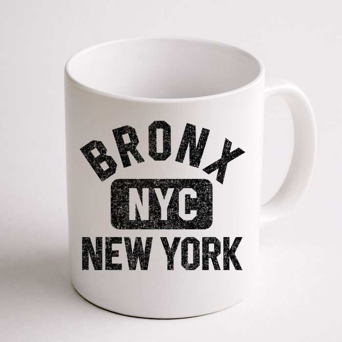 Bronx Nyc Gym Style Distressed White Print Gift Front & Back Coffee Mug