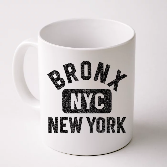 Bronx Nyc Gym Style Distressed White Print Gift Front & Back Coffee Mug