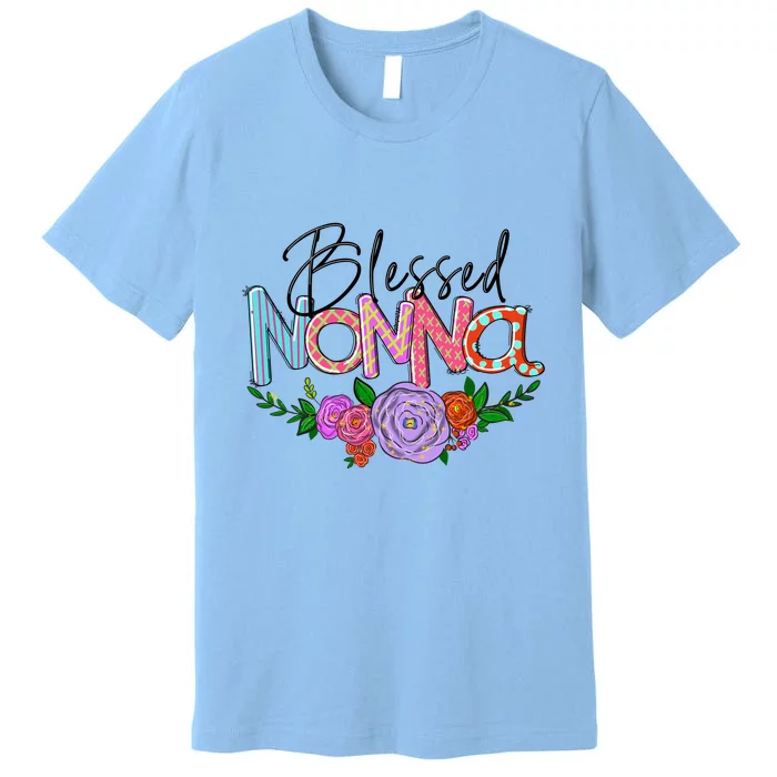 Blessed Nonna Graphic First Time Grandma Shirt Plus Size Shirts For Girl Mom Son Premium T-Shirt