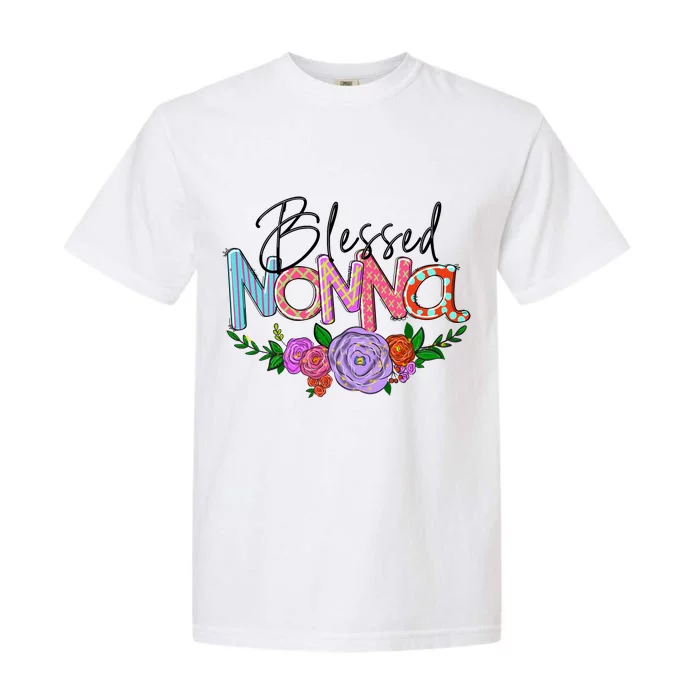 Blessed Nonna Graphic First Time Grandma Shirt Plus Size Shirts For Girl Mom Son Garment-Dyed Heavyweight T-Shirt