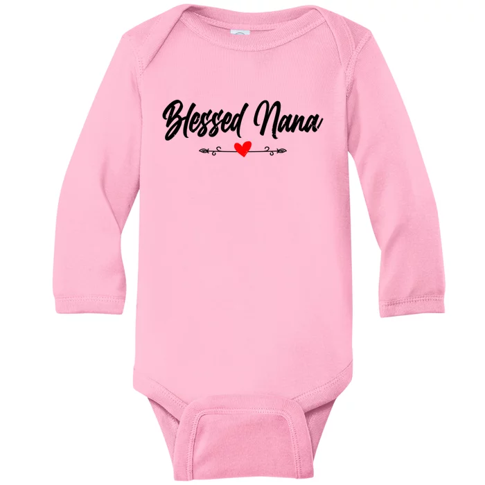 Blessed Nana Grandparents Day Funny Gift Baby Long Sleeve Bodysuit