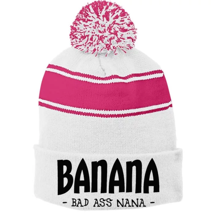 Banana Nana Gifts Grandma Stripe Pom Pom Beanie