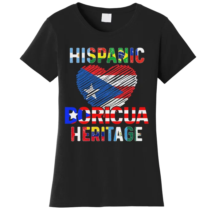 Boricua National Hispanic Heritage Month Puerto Rico Flag Women's T-Shirt