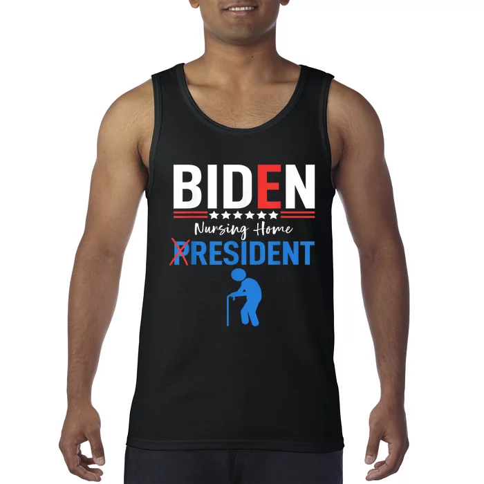 Biden Nursing Home Resident Funny Anti Joe Biden Trump Tank Top