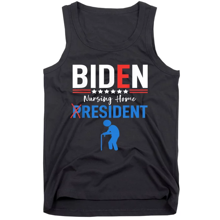 Biden Nursing Home Resident Funny Anti Joe Biden Trump Tank Top