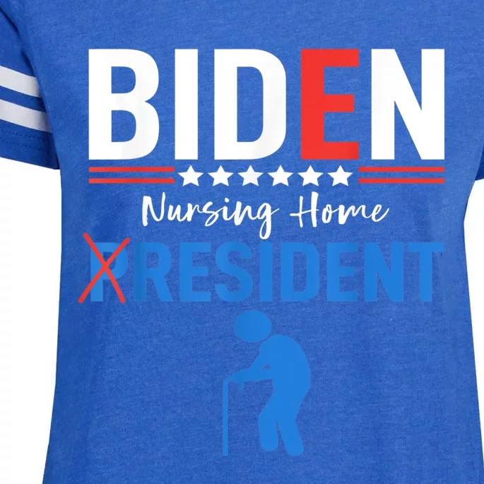 Biden Nursing Home Resident Funny Anti Joe Biden Trump Enza Ladies Jersey Football T-Shirt