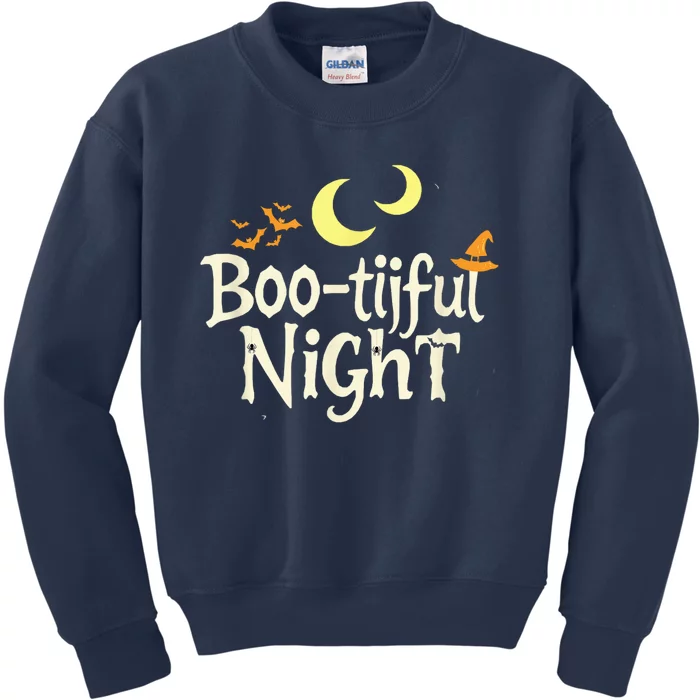 Bootiful Night Halloween Trick Or Treat Kids Sweatshirt