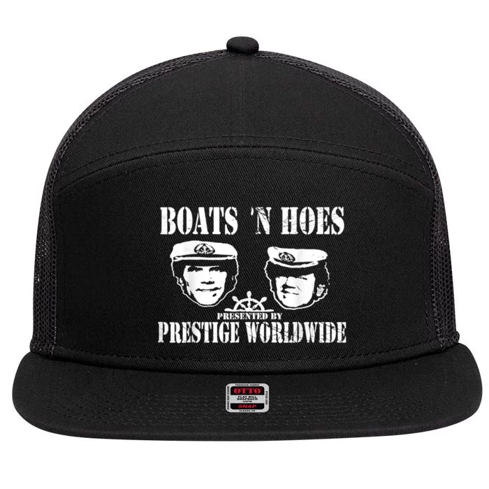 Boats N Hoes Funny Meme 7 Panel Mesh Trucker Snapback Hat