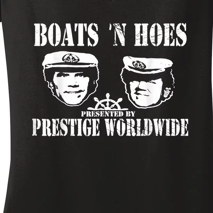 Boats N Hoes Funny Meme Women's V-Neck T-Shirt