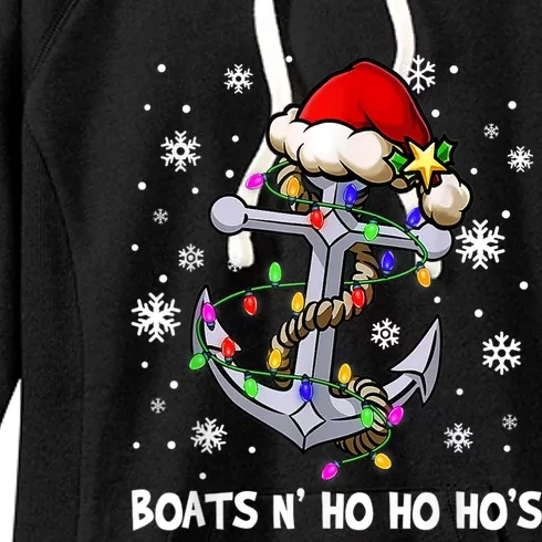 Boats N Ho Ho Hos Christmas Pajama Funny Humor X Mas Boating Women's Fleece Hoodie