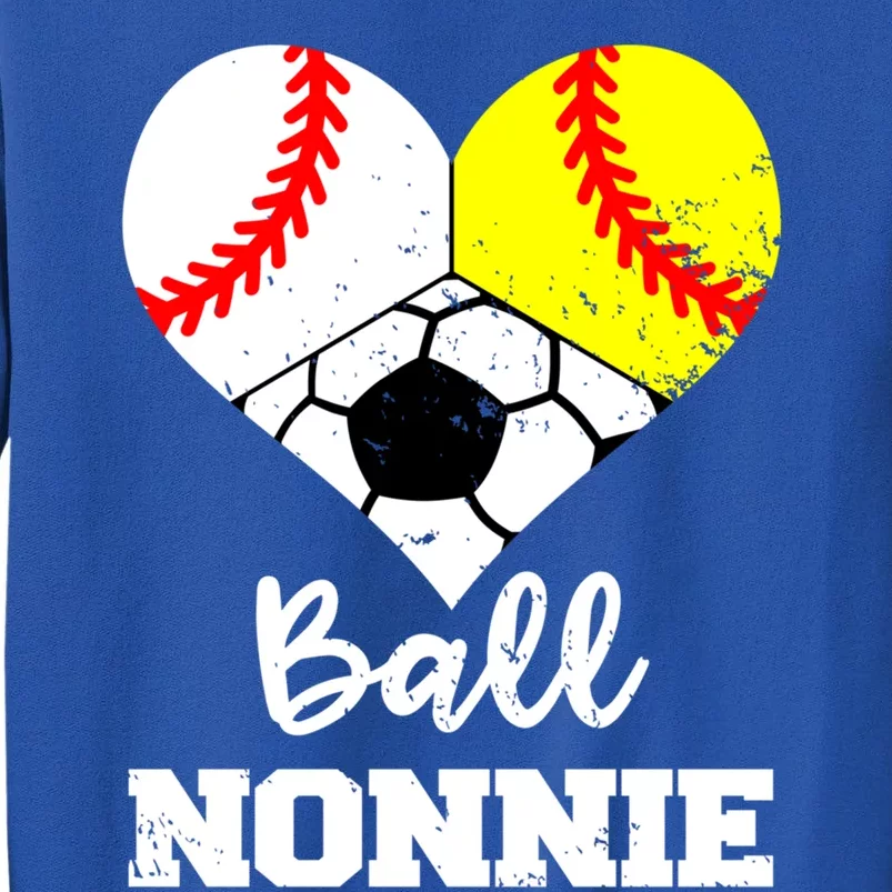 Ball Nonnie Heart Funny Softball Baseball Soccer Nonnie Gift Sweatshirt