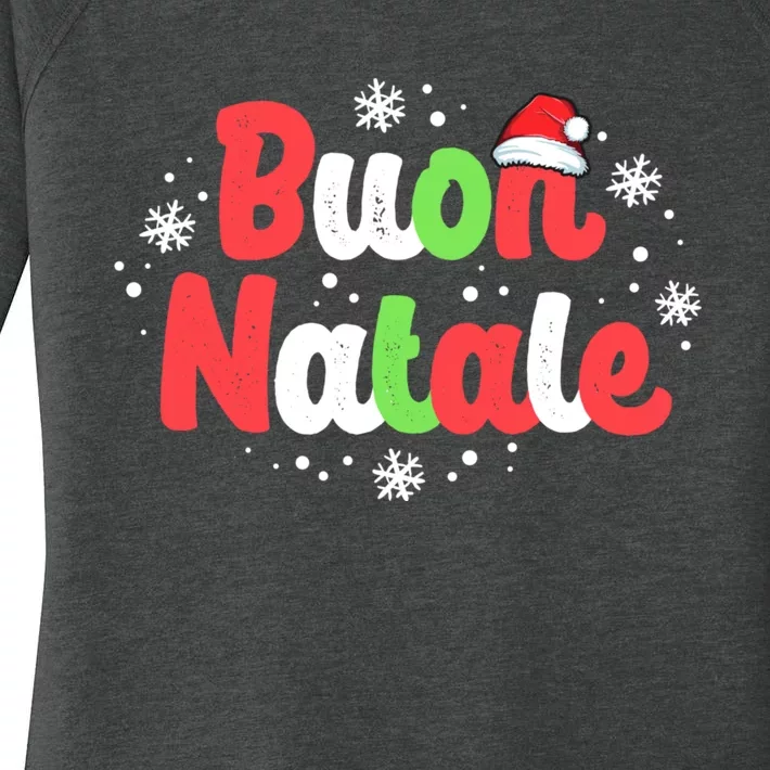 Buon Natale Italy Pride Xmas Holiday Italian Christmas Women’s Perfect Tri Tunic Long Sleeve Shirt