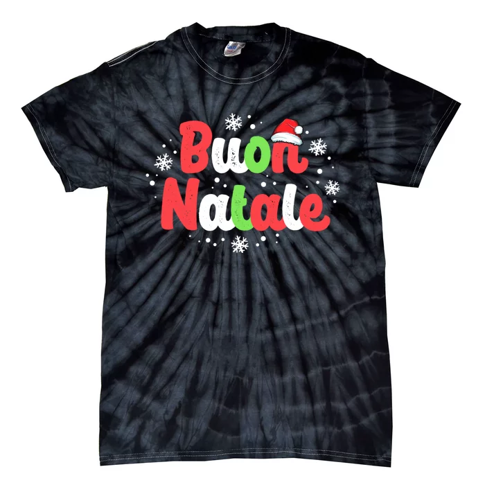 Buon Natale Italy Pride Xmas Holiday Italian Christmas Tie-Dye T-Shirt