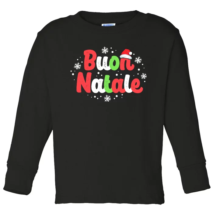 Buon Natale Italy Pride Xmas Holiday Italian Christmas Toddler Long Sleeve Shirt