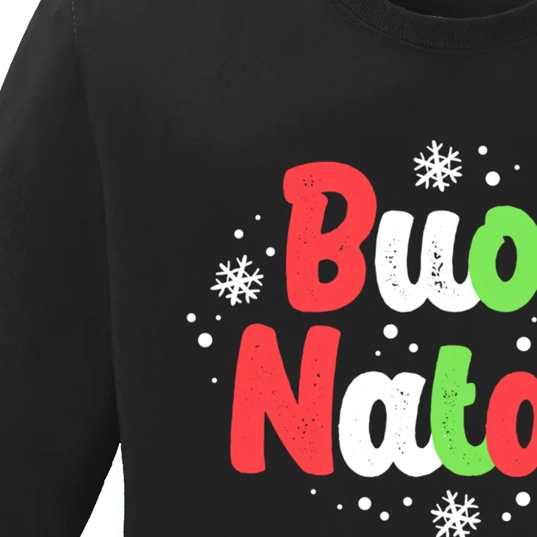 Buon Natale Italy Pride Xmas Holiday Italian Christmas Ladies Missy Fit Long Sleeve Shirt