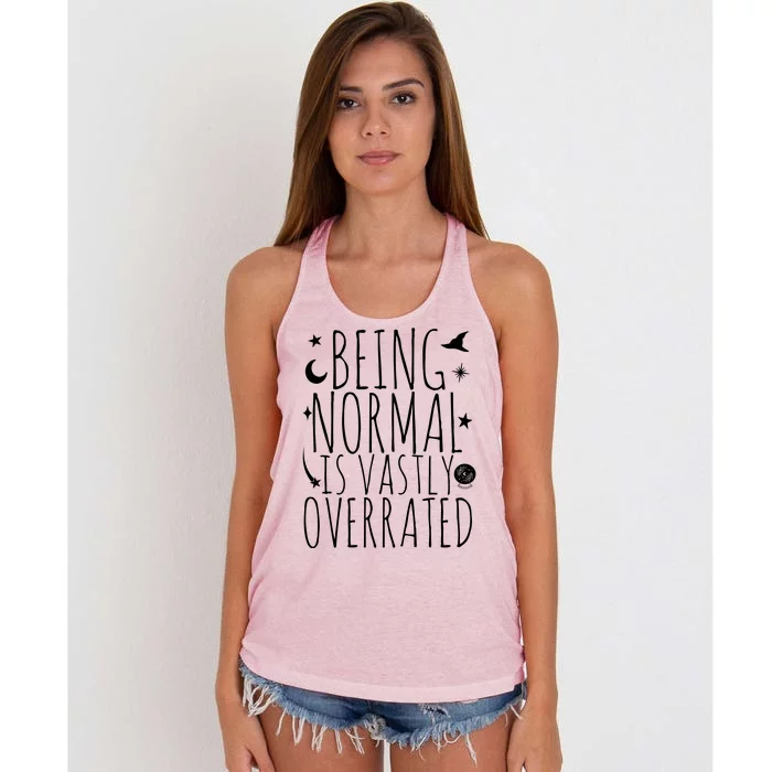 Being Normal Is Vastly Overrated Witch Women's Knotted Racerback Tank