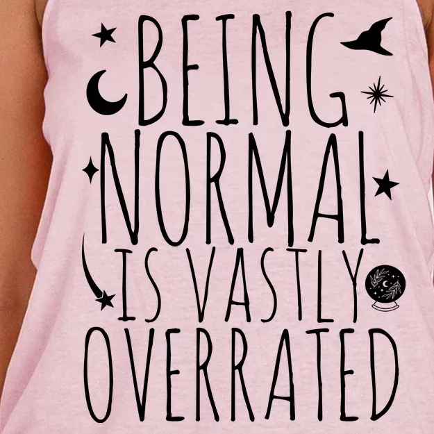 Being Normal Is Vastly Overrated Witch Women's Knotted Racerback Tank