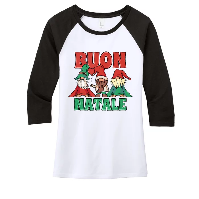 Buon Natale Italian Merry Christmas Tank Top Women's Tri-Blend 3/4-Sleeve Raglan Shirt