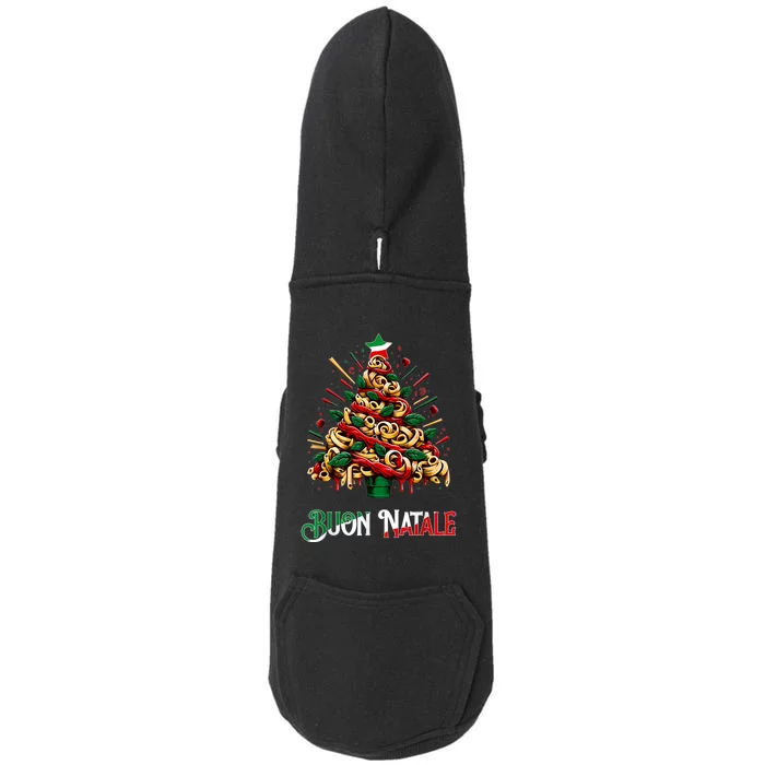 Buon Natale Italian Pasta Christmas Tree Xmas Doggie 3-End Fleece Hoodie