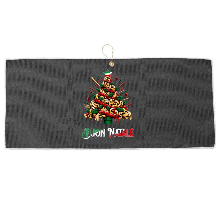 Buon Natale Italian Pasta Christmas Tree Xmas Large Microfiber Waffle Golf Towel