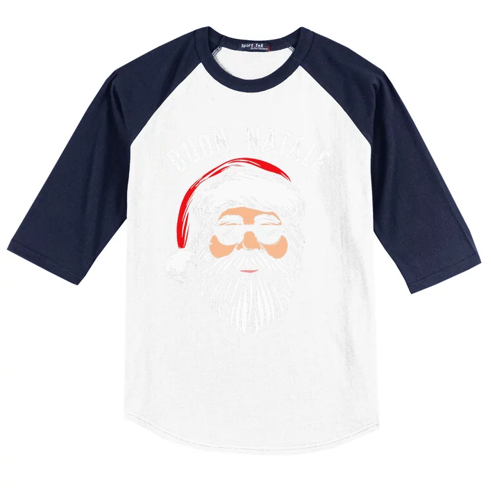 Buon Natale Italian Santa Claus Babbo Funny Christmas Gift Baseball Sleeve Shirt