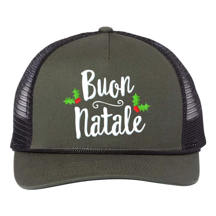 Buon Natale Italy Pride Xmas Holiday Italian Christmas Retro Rope Trucker Hat Cap