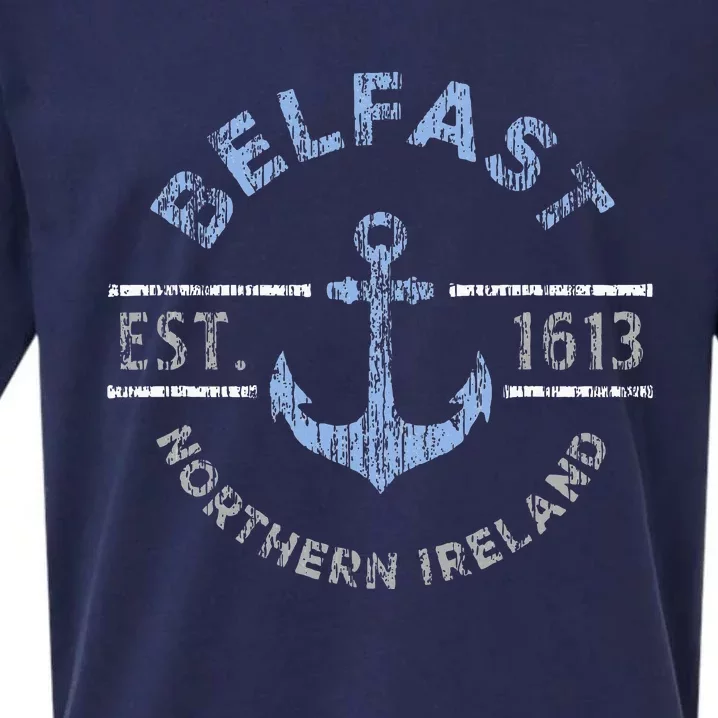 Belfast Northern Ireland Anchor Established 1613 Sueded Cloud Jersey T-Shirt