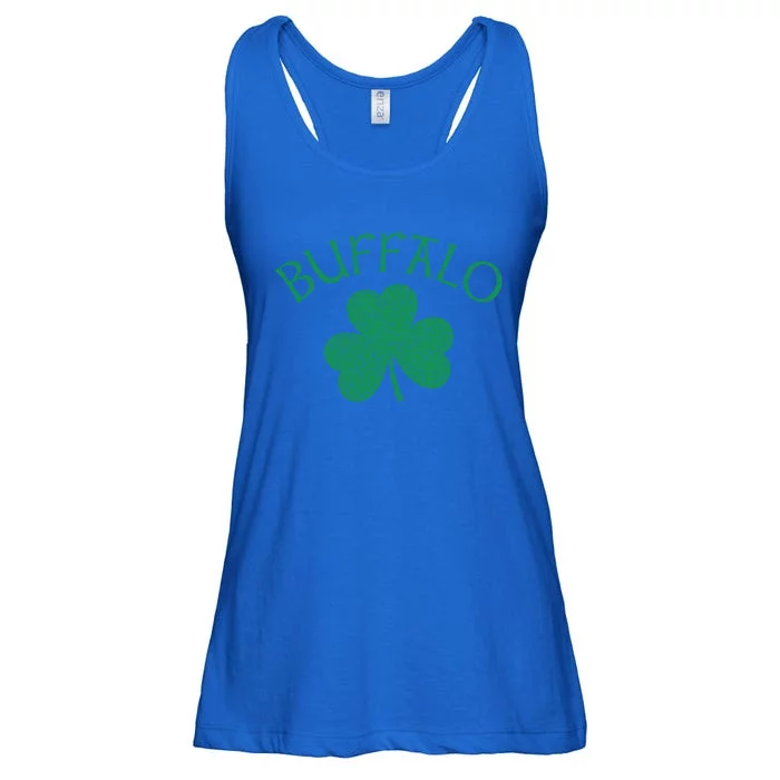 Buffalo Ny Irish Shamrock Distressed Green Print Meaningful Gift Ladies Essential Flowy Tank