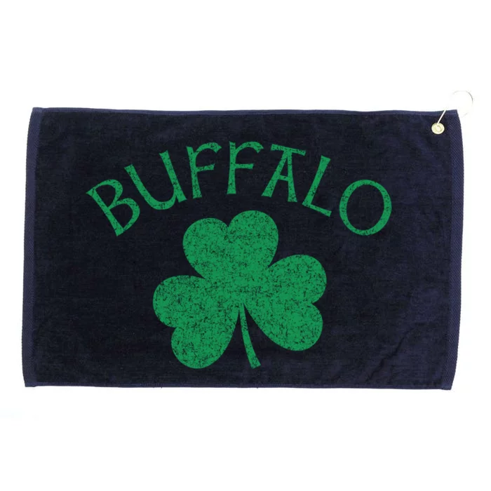 Buffalo Ny Irish Shamrock Distressed Green Print Meaningful Gift Grommeted Golf Towel