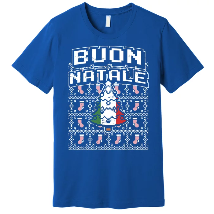 Buon Natale Italian Ugly Christmas Tree Italy Gift Premium T-Shirt