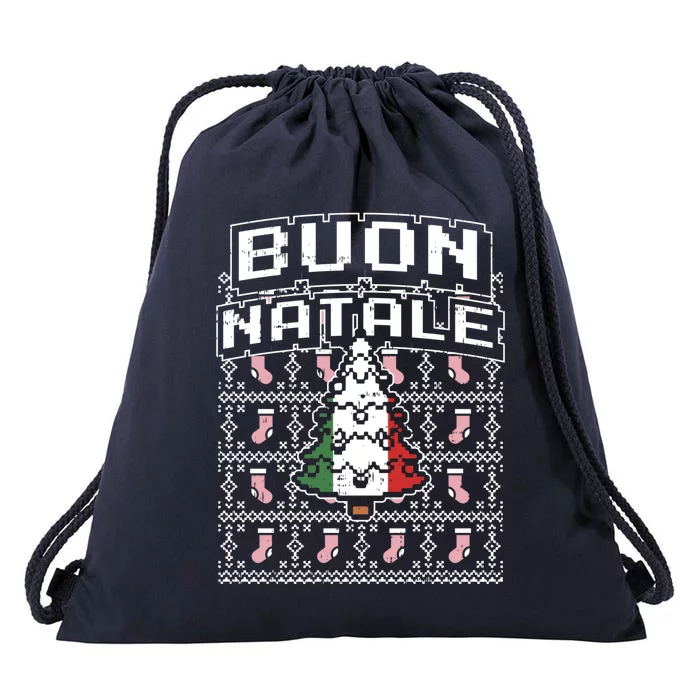 Buon Natale Italian Ugly Christmas Tree Italy Gift Drawstring Bag